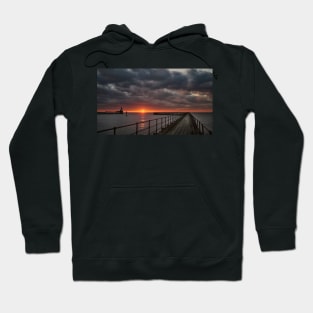 Sunrise at the mouth of the River Blyth - Panorama Hoodie